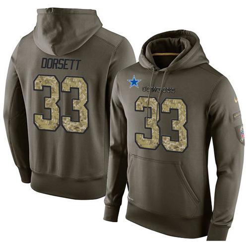 Men's Dallas Cowboys ACTIVE PLAYER Custom Green Olive Salute To Service KO Performance Hoodie